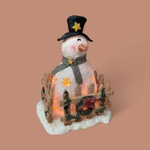 1999 Crazy Mountain Snowman Night Light Vintage Holiday Nite Lite #045436